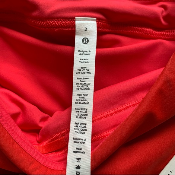 Lululemon Asymmetrical Layered High Rise Tennis Skirt Pink Red NWT Size 2 - Picture 4 of 8